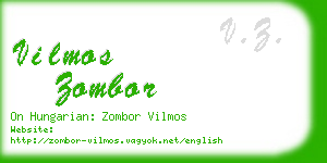 vilmos zombor business card